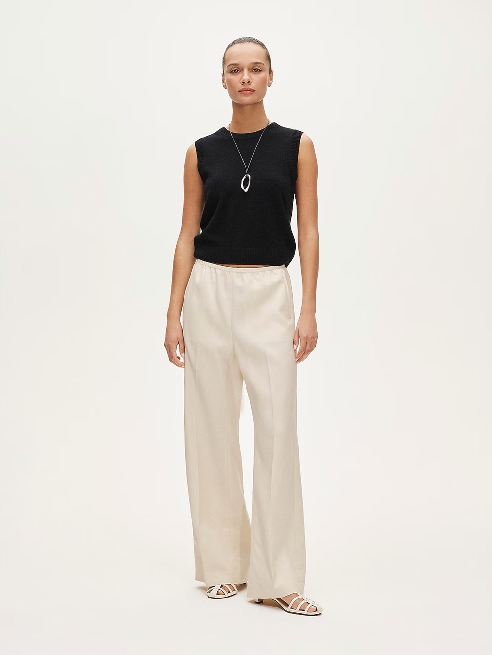 J.Crew Cosmo Pant in Gramercy Linen Blend in Cream/Sandy Hay